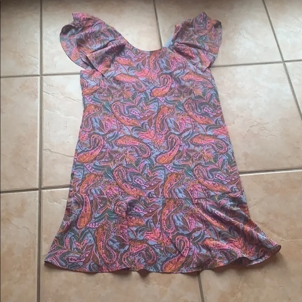 ❤️FINAL SALE❤️ J. Crew Ruffle Mini Dress in Vibrant Paisley Print Size 6